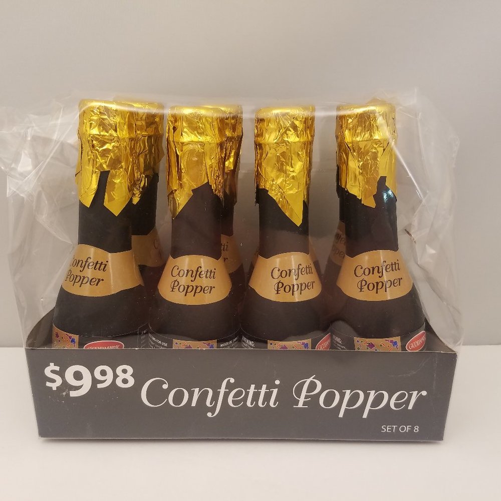 GOODMARK Mini Bottle Confetti Popper 8 Pack Great way to ring in the New Year